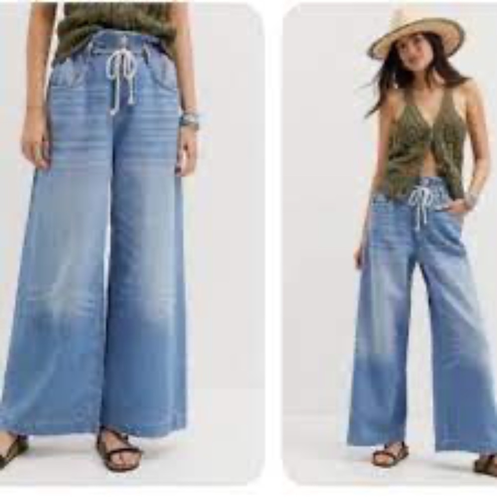 Anthropologie | PILCRO & LETTERPRESS Blue Demin Wide Legged Jeans